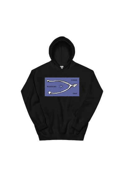 Startmore Siyah Unisex Conan Gri Salıncaklı Kapüşonlular Rahat Sokak Hip Hop O-boyun Siyah