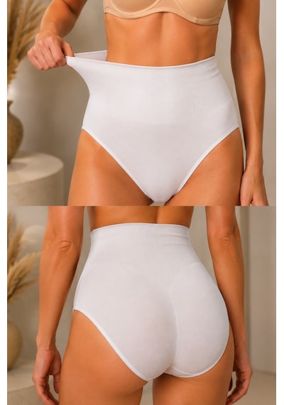 Fit Women Kadın Yüksek Bel Esnek 5 Li Külot Beyaz