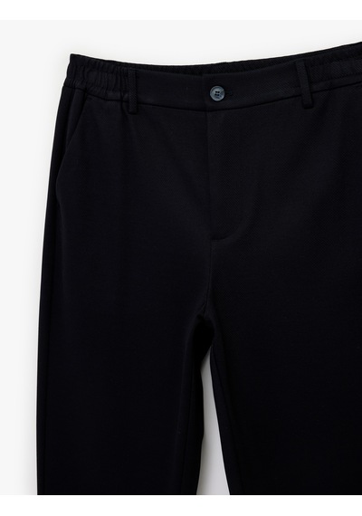 Koton Slim Fit Viskon Karışımlı Cepli Düğmeli Chino Pantolon Lacivert 6sam40001hk Lacivert