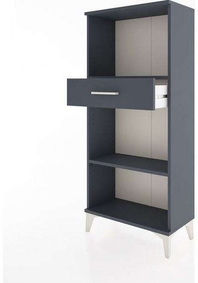 Hyperion Dolap 2 Raflı Tek Çekmeceli 60x44x134 Antrasit-antrasit Antrasit