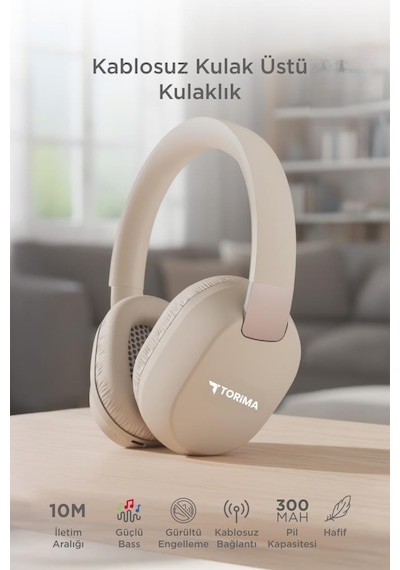 Torima HD50 Bluetooth Kulaklık Kulak Üstü Kablosuz Kulaklık
