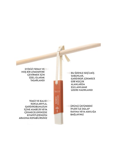 Thalia Home Nektarin & Amber Kokulu İpli Dolap Kokusu Çubuğu 3 x 40 G