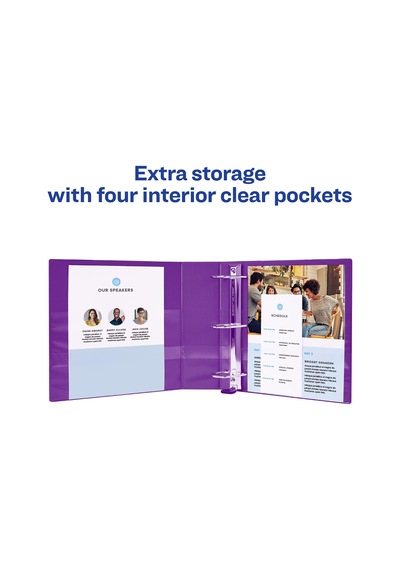 Heavy-duty View 3 Halkalı Defter, 3,8 Cm, One Touch Ezd Halkalar, 1 Lila Klasör 79774
