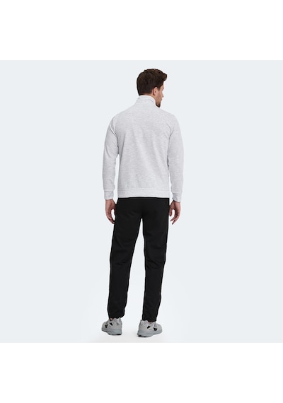 Slazenger ORDER IN Erkek Fermuarlı Dik Yaka Cepli Gri Eşofman Takımı
