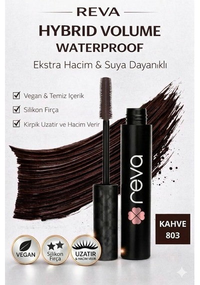 Lexroo Hacim Veren Hibrit Maskara - Hybrid Volume Mascara Brown - No: 803 - Vegan & Temiz Içerik