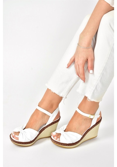Fox Shoes  Beyaz Dolgu Topuklu Kadın Ayakkabı M674040409