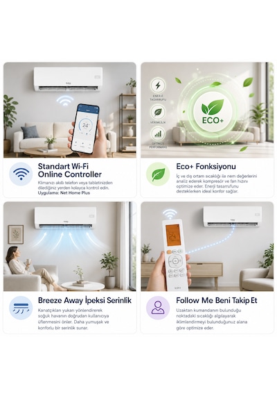Kaira DTXR50A 18000 BTU/h A++ Wifi Inverter Duvar Tipi Klima (Montaj Dahil)