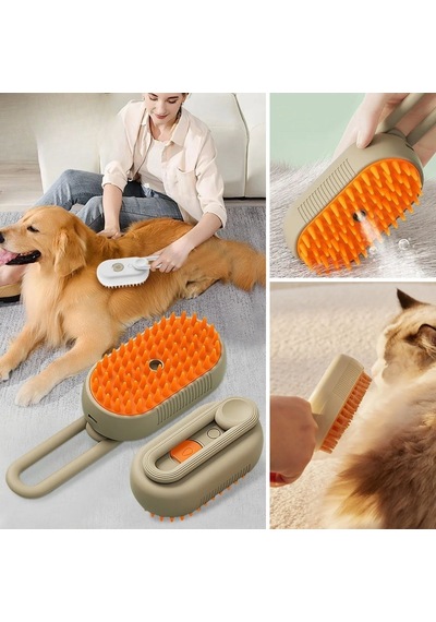 Dumles Saplı Su Püskürtmeli Kedi Köpek Fırçası Masaj Etkili Tüy Toplama Tarağı
