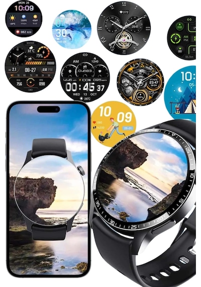 Amoled Ekran Metal Deri Silikon Kordonlu Uyku Ve Sağlık Takibi