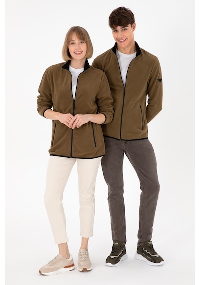 U.S. Polo Assn. Erkek Haki Basic Polar Hırka 50298066-VR027
