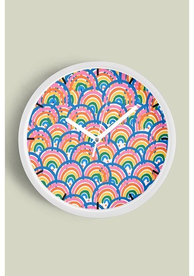Modern Duvar Saati - 35cm - Önü Camlı Beyaz Kasa - Sessiz Mekanizma-jh0813 Beyaz