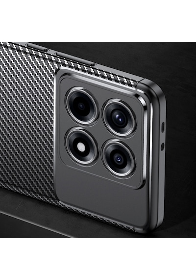Xiaomi Mi 14t Pro Uyumlu Kılıf Karbon Tasarım Kamera Korumalı Silikon Telefon Kılıfı Kapak