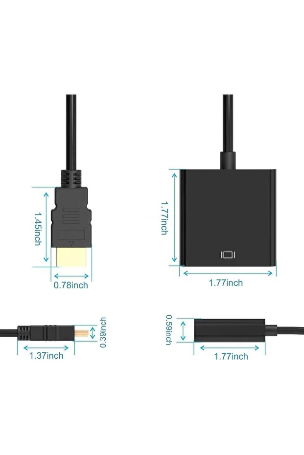Displayport Dp Vga Adaptör Kablosu Erkek Dp Erkek Vga Dönüştürücü Pc Dizüstü Hdtv Monitör Için 10cm