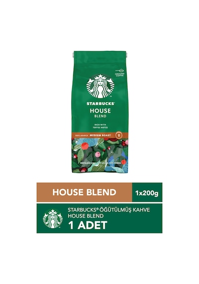 Starbucks House Blend Medium Roast Öğütülmüş Kahve 200g Çekirdek Kahve