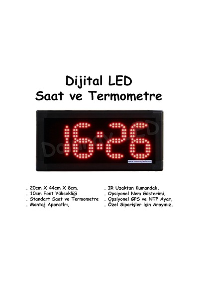 Dijital Saat Termometre 10Cm Çok Renkli