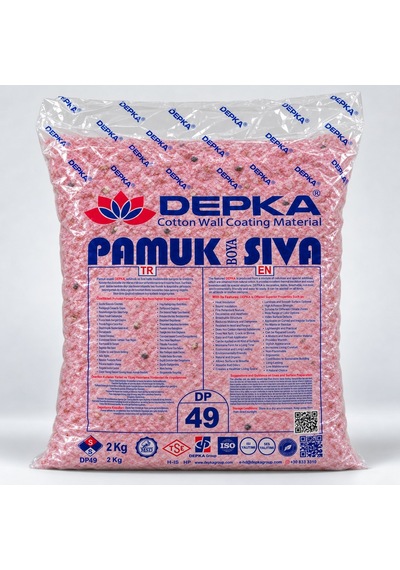 Depka Pamuk Sıva Dp49 2 Kg 7-8 M² İpek Sıva Alternatifi Isı Ve Ses Yalıtımlı Dekoratif Sıva
