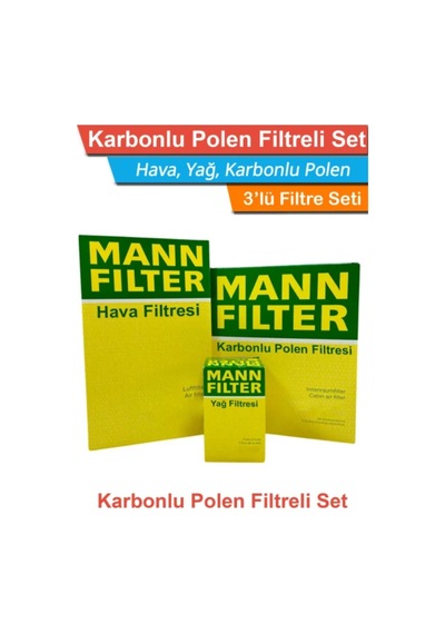 Hyundai Accent Era 1.4 Mann Filter Filtre Bakım Seti 2006-2012 Hava+yağ+karbonlu Polen