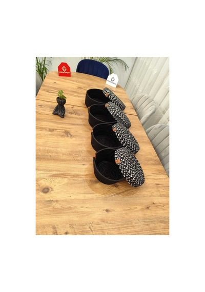 Jüt,hasır,4 Lü Kapaklı Sepet, Özel Tasarım, Çok Amaçlı Düzenleyici Organizer,sepet 25x23x21x18 Krem Hasır Krem Hasır