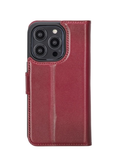 Apple Uyumlu   iPhone 14 Pro Deri Cüzdanlı Kılıf   Mwwn V4ef Kırmızı