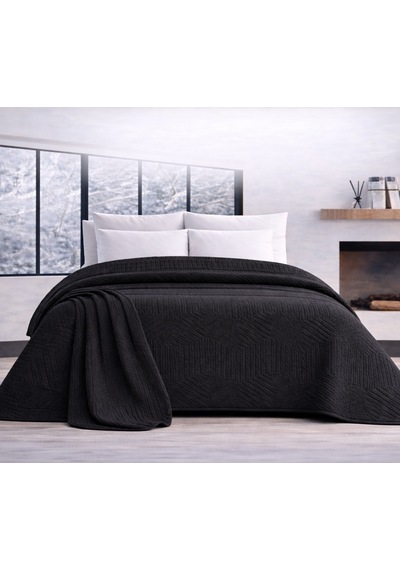 Özdilek Prestige Kalın Embos Çift Kişilik Battaniye 220x240 -jet Black Yeni Siyah