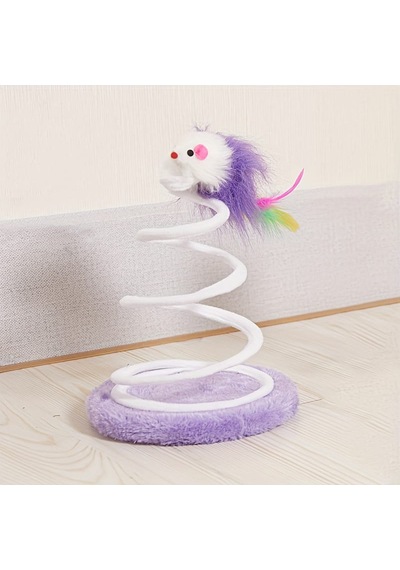 Tineke Yaylı Fareli Çember Hacı Yatmaz Kedi Oyuncağı 23x14 Cm 1 Adet