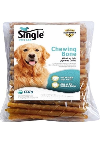 Sıngle Burgu Çubuk 100 Lü Naturel 12 Cm 6 Gr Köpek Ödül Çiğneme Çubuğu