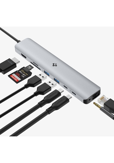 Spigen ArcDock 85W PD 3.0 9 in 1 USB-C Multi Hub Çoklayıcı Dönüştürücü Şarj Cihazı PD2306 - ACA06388