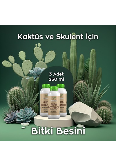 Aura Botanica Üçlü 250 Ml 3 Adet Kaktüs Ve Skulent İçin Daha Canlı Görünüm Ve Dengeli Büyüme 250 ML