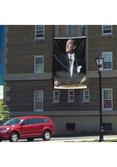 Göğe Bakan Sivil Mustafa Kemal Atatürk Poster Dış Cephe Bayrak-3x4,5metre 1