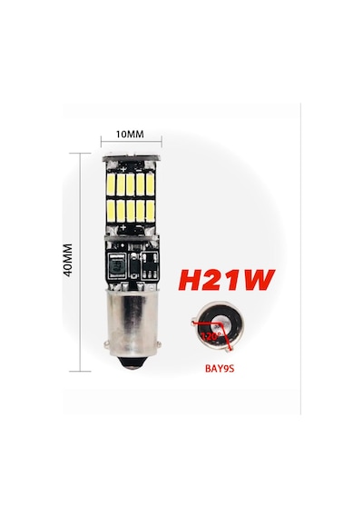 H21W Bay9S 15 Ledli Geri Vites Ampulü Canbus Led Ampul 2 Adet