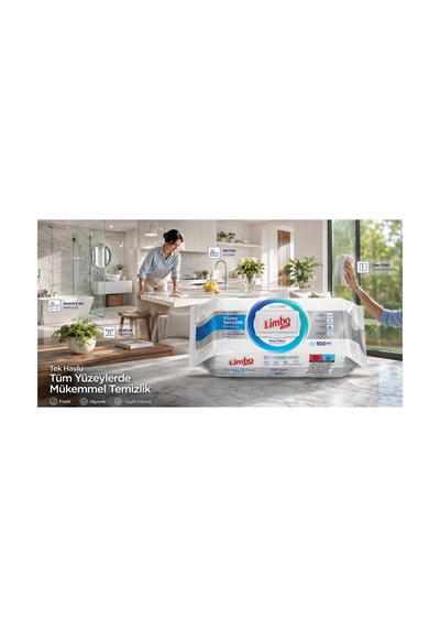Clean Beyaz Sabun Katkılı Yüzey Temizlik Havlusu Büyük Boy 6x100 Yaprak Çok Amaçlı Temizlik Mendili Diğer