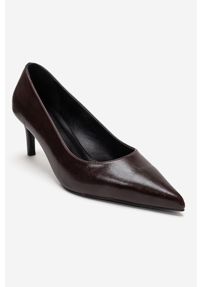 Luvishoes Velmıra Bordo Cilt Kadın Topuklu Ayakkabı