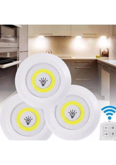Uzaktan Kumandalı 3 Lü Spot Led Lamba Kablosuz Pilli Işıldak Crchmgo Çok Renkli