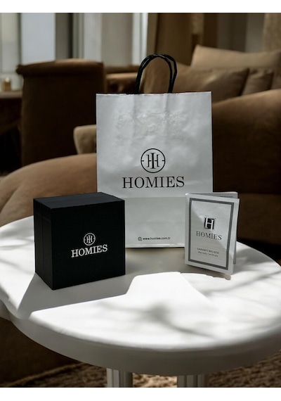 Homies Çelik Kordon 2 Yıl Garantili 30 Mt Suya Dayanıklı Kadın Kol Saati+bileklik Hm.23257.5 Sarı