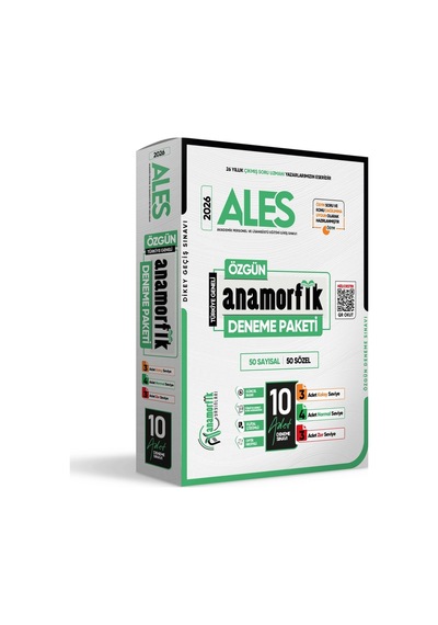 2026 ALES ÖSYM Çıkmış Soru 18li Tıpkı Basım ve 18li (10+8) Anamorfik Özgün Deneme Paketi TG Çözümlü