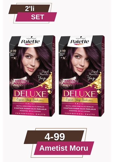 Palette Deluxe 4 - 99 Patlıcan Moru X 2 Adet Saç Boyası
