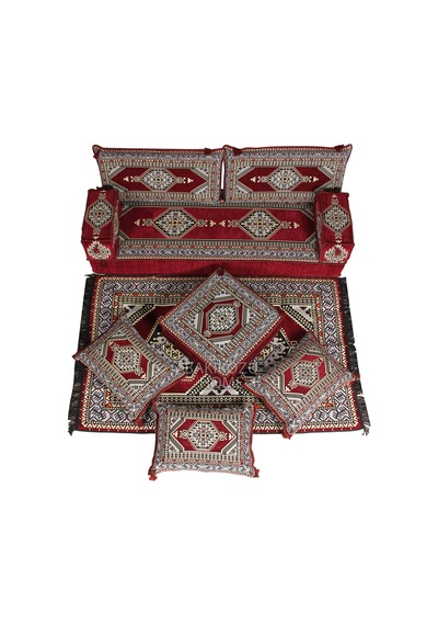 Şark Köşesi Takımı 20 Cm Minder Kalınlığı Bordo Yahyalı Modeli