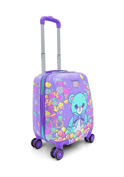 Coral High Kids Şeker Ayıcık Desenli Çocuk Valizi 16693 Mor