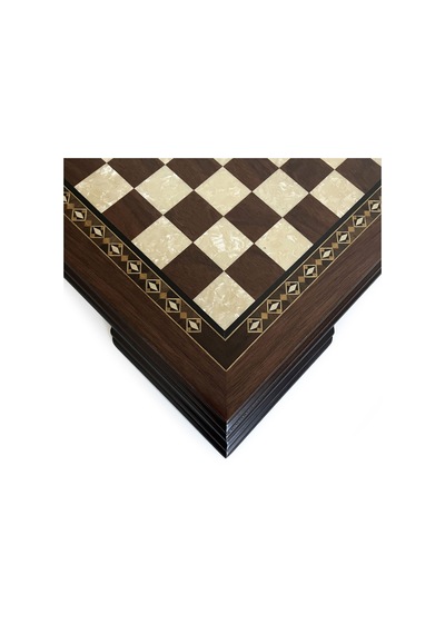 Flat Ayaklı Ahşap Satranç Tablası Küçük Ceviz 35x35cm