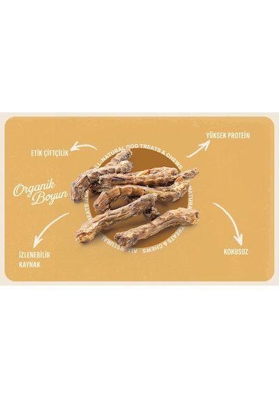 Baffs Naturals Tavuk Boyun Doğal Organik Çiğnemelik Köpek Ödül Maması 100 G
