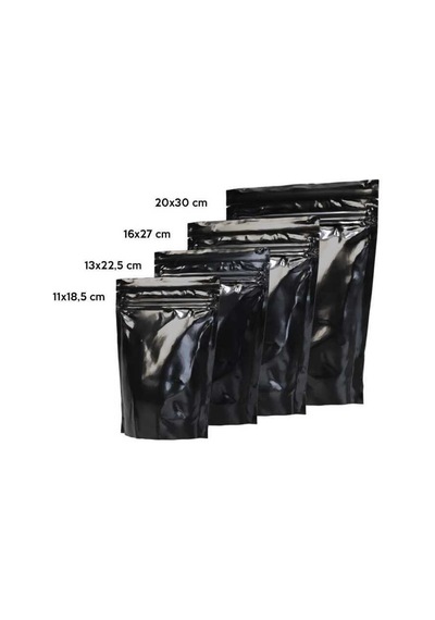Siyah Alüminyum Doypack 11X18.5 Cm - 100 Adet N11.1093