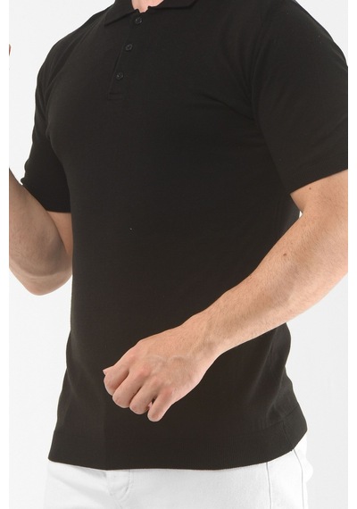 Onno Polo Yaka Regular Siyah Pamuklu T-shirt