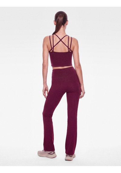 Koton Çapraz Askılı Crop Spor Atlet Slim Fit Sırt Detaylı Mürdüm 7wak30112nk 64x