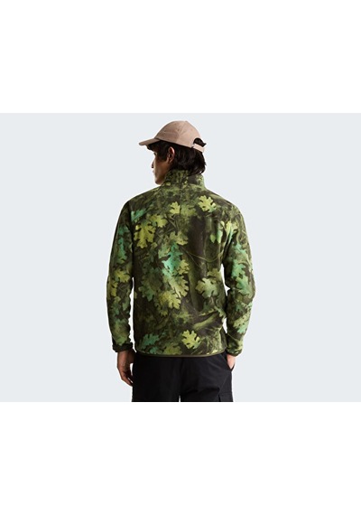 The North Face M Novelty Logo Glacıer 1/4 Zıp - Prınt Erkek Outdoor Çeyrek Fermuarlı Polar Üst Nf0a8jk8ss11 Yeşil