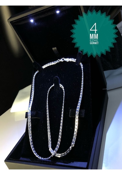 4mm Ezme Model Gurmet Zincir Italy 925 Gümüş Işıklı Kutuda Sevgiliye Eşe Babaya Kolye 4mm Ezme Model Gurmet Zincir Italy 925 Gümüş Işıklı Kutuda Sevgiliye Eşe Babaya Kolye