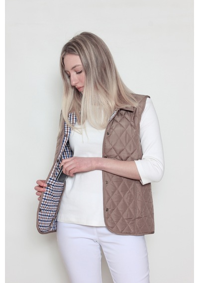 CottonCool Kadın Kapitone Yelek Bej
