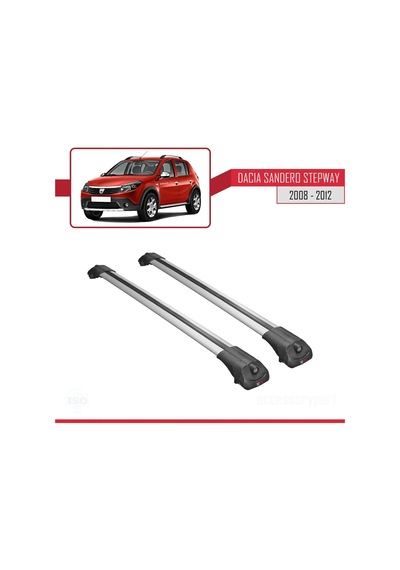 Dacia Sandero Stepway 2008-2012 Arası İle Uyumlu Ace-1 Ara Atkı Tavan Barı Gri