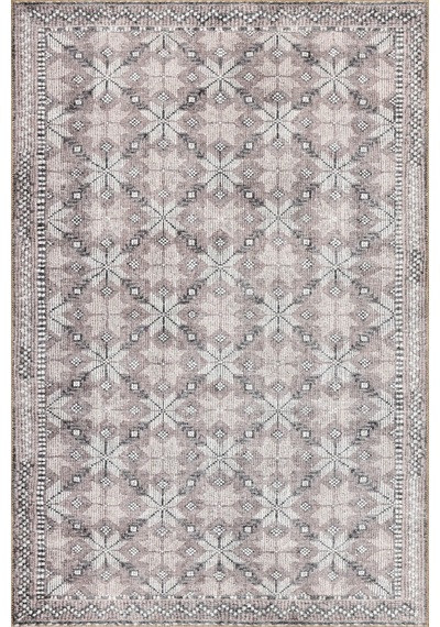 Artloop Stonart Eskitme Vintage Desenli Bej/pudra Otantik Yıkanabilir Şönil Halı Al 459 Bej-pudra