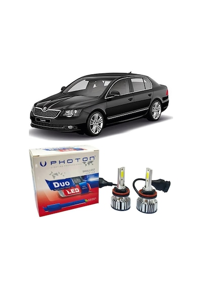 Skoda Superb 2 Led Xenon Sis Farı Ampulü H8 Duo Yeni Seri Beyaz 2008-2015