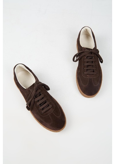 Krahe Palminteri Erkek Hakiki Deri Bağcıklı Kahve Sneakers